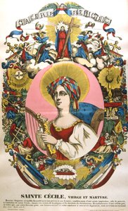 St. Cecilia eller Cecile, legendarisk romersk martyr, 1800-tallet af Unbekannt