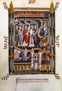 St Denis, St Rusticus og St Eleutherius før Sisinnius, 1317 af Unbekannt