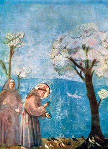 Den hellige Frans prædiker for fuglene, 1297-1299, c1900-1920 af Unbekannt