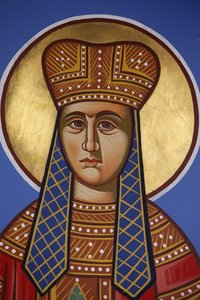 St Helen fresco i Pedoulas ortodokse kirke, Cypern, 20150510, Pedoulas, Cypern af Unbekannt