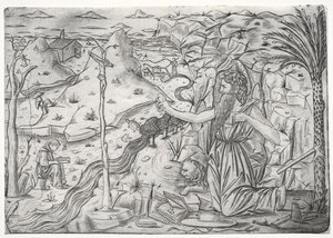 Sankt Hieronymus i bod, ca. 1480-1500. af Unbekannt
