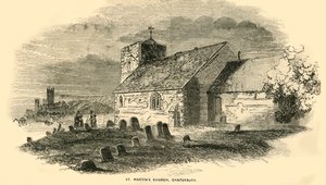 St Martins Church, Canterbury, Kent, c1850. af Unbekannt