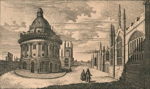 St. Marys Church & Radcliffe Library i Oxford, c1700-tallet. af Unbekannt