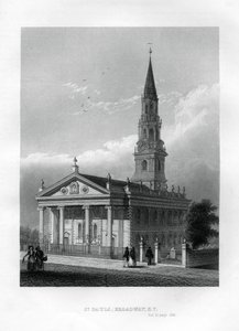 St Pauls Chapel, Broadway, New York, 1855 af Unbekannt