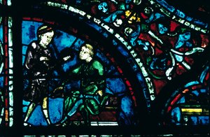 Farvet glas, Chartres Cathedral, Chartres, Frankrig af Unbekannt