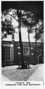 Staple Inn, Through the Old Gateway, London, c1920