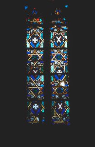 Davidsstjerne i farvet glas kirkevindue, Barcelona, Spanien af Unbekannt