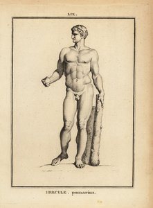Statue af Hercules Pomarius, romersk helt og gud, med en stor kølle af Unbekannt