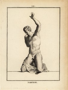 Statue af den smukke jæger Narcissus, fra græsk mytologi af Unbekannt