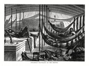 Dampbåd, der rejser på Orinoco, Sydamerika, 1877 af Unbekannt