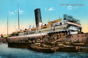 Steamer coaling, Port Said, Egypten, 20. århundrede af Unbekannt
