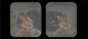 [Stereografisk visning af to nøgne kvinder], 1840