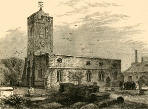 Stoke Newington Church, 1750, c1876. af Unbekannt