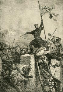 Stormning af Konstantinopel af Baldwin, greve af Flandern, 1204, 1890. af Unbekannt