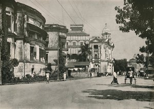Strand Road, Rangoon. - Postkontor, Imperial Bank of India. Toldhus i afstand, 1900. af Unbekannt