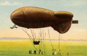 Strømlinet spærreildsballon med kurv, 1918, 1932. af Unbekannt