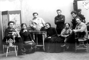 Studerende, medlemmer af en revolutionær celle i Skt. Petersborg, Rusland, 1908. af Unbekannt