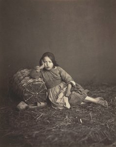 Studie af en ung bondepige, ca. 1860. af Unbekannt
