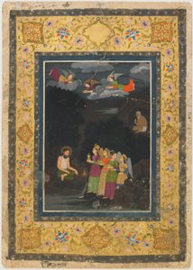 Sultan Ibrahim ibn Adham af Balkh besøgt af engle, begyndelsen af det 18. århundrede. af Unbekannt