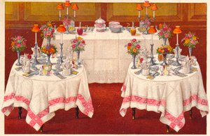 Aftensborde med buffet, c1907. af Unbekannt