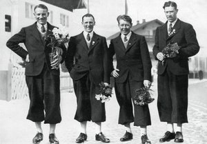 Svensk langrendshold, Olympiske Vinterlege, Garmisch-Partenkirchen, Tyskland, 1936 af Unbekannt