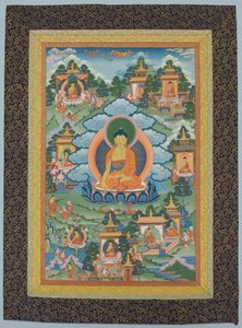 Tangka med Buddha, 1800-tallet. af Unbekannt