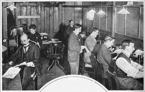 Bånd- og telegrafrum i avisen Daily Express, London, c1900 1903 af Unbekannt