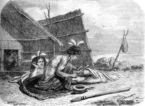 Tatovering af en maorihøvding, c1880 af Unbekannt