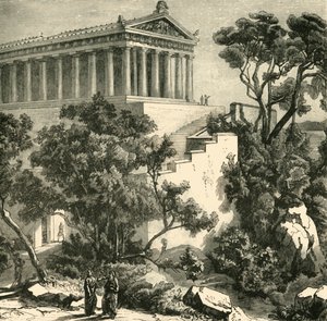 Poseidons tempel i Kalauna, 1890. af Unbekannt