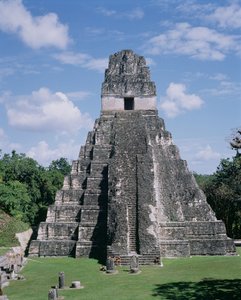 Jaguarens tempel (tempel 1) Maya, sen klassisk periode ca. 600-900 (foto) af Unbekannt