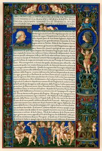 Tekstside med portrætter af Francesco Sforza, 1490 af Unbekannt