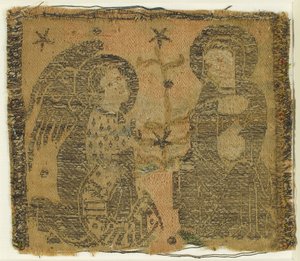 Tekstil med Bebudelsen, italiensk, 1300-tallet. af Unbekannt