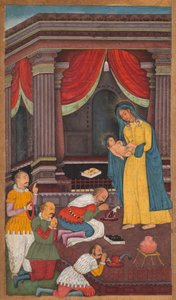 Hyrdernes tilbedelse, fra et spejl af hellighed Mirat al-quds af fader Jerome Xavier. af Unbekannt