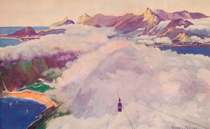 Aerial Ropeway Car nedstigende fra Sugar Loaf Mountain, 1914. af Unbekannt