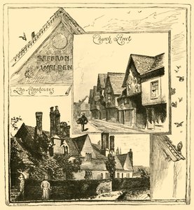 The Almshouses, Audley End og Church Street, Saffron Walden, 1898. af Unbekannt