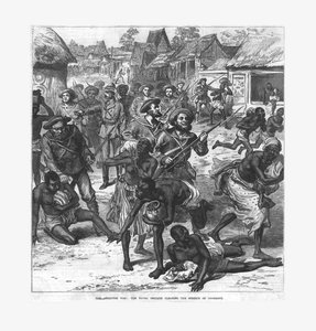 Ashantee War: Naval Brigade Clearing the Streets of Coomassie, 1874. af Unbekannt