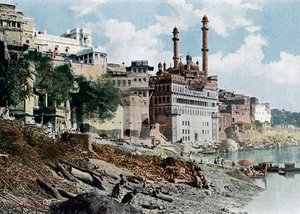 Aurangzeb-moskeen, Varanasi, Indien, c1890 af Unbekannt