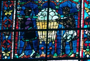 The Bakers, farvet glas, Chartres Cathedral, Frankrig, 1194-1260 af Unbekannt