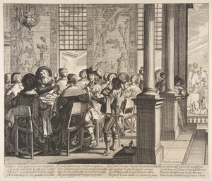 Banketten for den fortabte søns tilbagevenden, ca. 1636. af Unbekannt