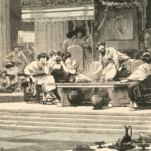 Banketten i Damokles, 1890. af Unbekannt