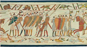 Begyndelsen af slaget ved Senlac Bayeux-tapet, c1400-tallet, 1902 af Unbekannt