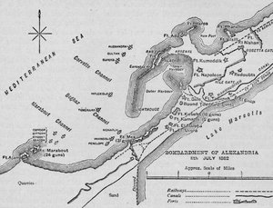 Bombardementet af Alexandria: Skitsekort, 1902 af Unbekannt