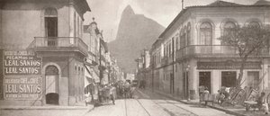 Botafogo-enden af den fashionable Rua Sao Clemente. Corcovado i det fjerne, 1914 af Unbekannt