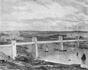 Britannia Tubular Bridge over Menai-strædet, 1850..., 1901. af Unbekannt