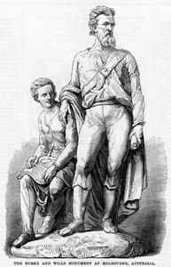 Burke and Wills Monument i Melbourne, Australien, 1865 af Unbekannt
