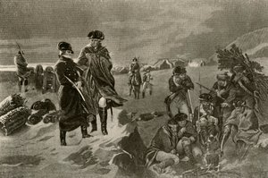 Lejren ved Valley Forge. Officerskapsler og hollandske tæpper til soldater, c1777, 1937. af Unbekannt