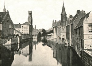 Kanalen, Brugge, Belgien, 1895. af Unbekannt