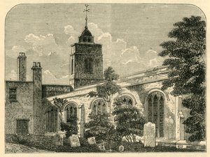 The Church of Allhallows, Barking, i 1750, c1872. af Unbekannt