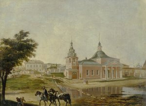 Kirken af Rzhevs Hellige Guds Moder Ikon i Moskva, midten af det 19. århundrede. af Unbekannt