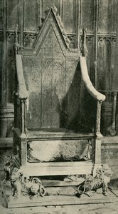 Kroningsstolen, der indeholder den gamle sten, 1902. af Unbekannt